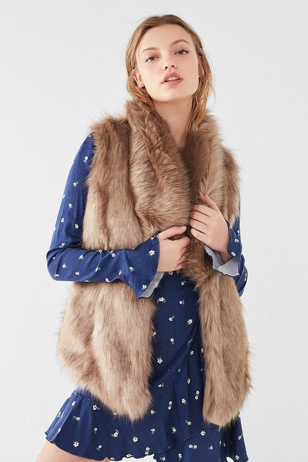 Urban Outfitters Faux Fur Collared Vest