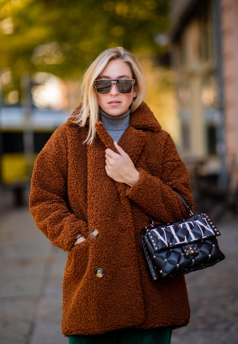 Keep Warm in a Teddy Bear Coat and Turtleneck