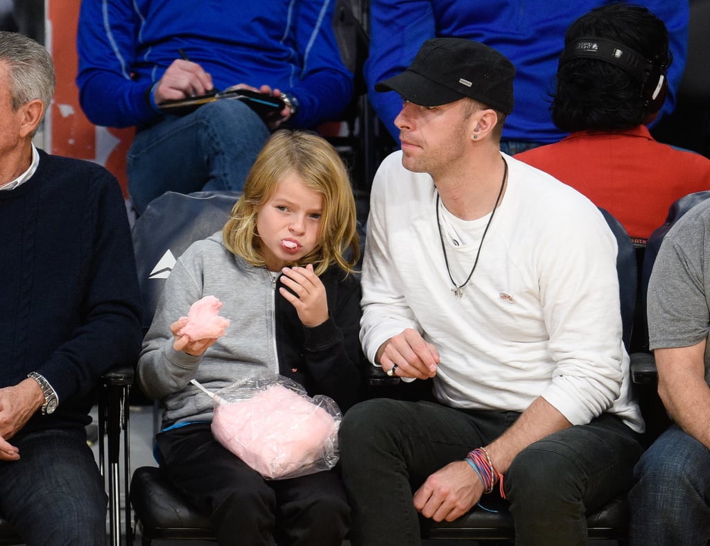 Chris Martin Son Moses at Lakers Game January 2016