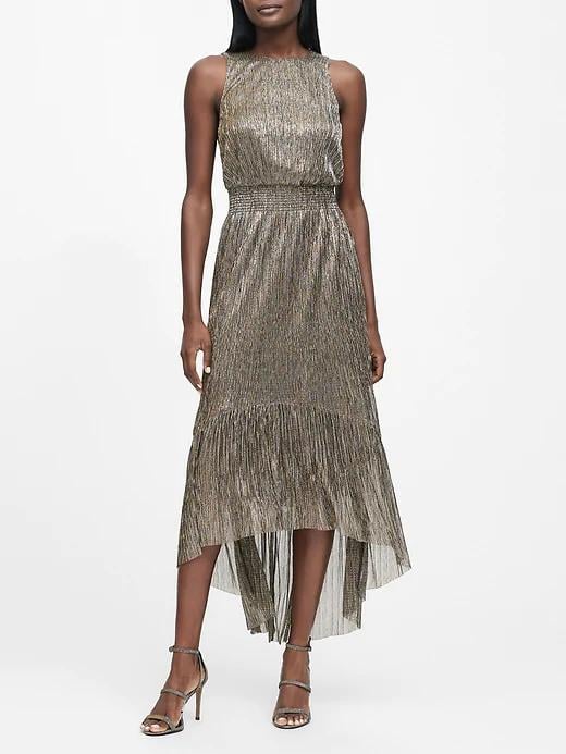 Metallic High-Low Dress