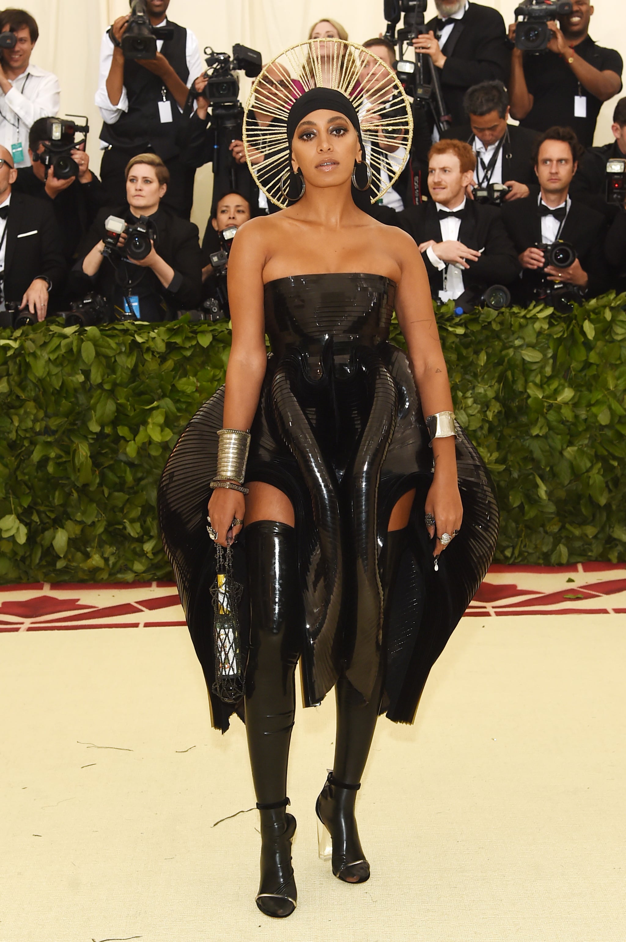 NEW YORK, NY - MAY 07:  Solange Knowles attends the Heavenly Bodies: Fashion & The Catholic Imagination Costume Institute Gala at The Metropolitan Museum of Art on May 7, 2018 in New York City.  (Photo by Jamie McCarthy/Getty Images)