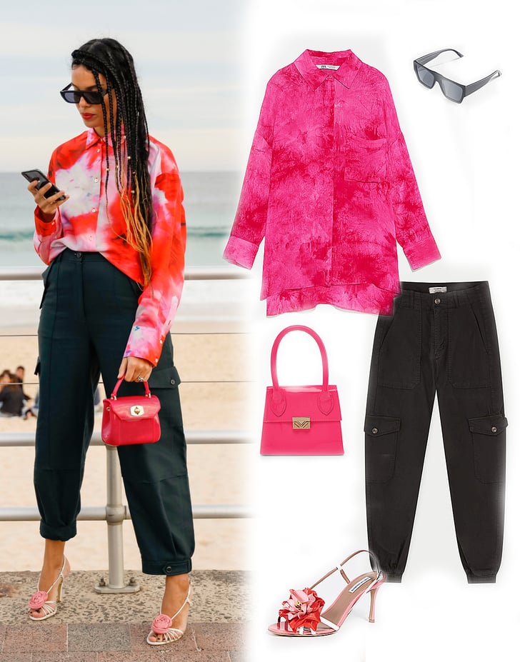 pink button up shirt outfit