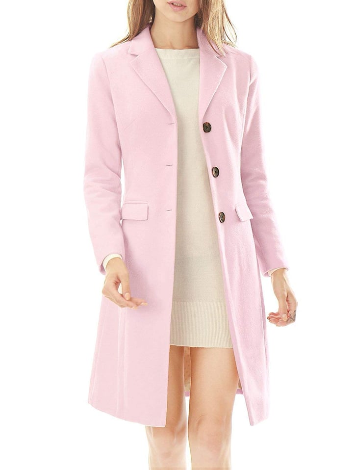 Allegra K Notched Closure Coat Best Coats on Amazon 2018 POPSUGAR