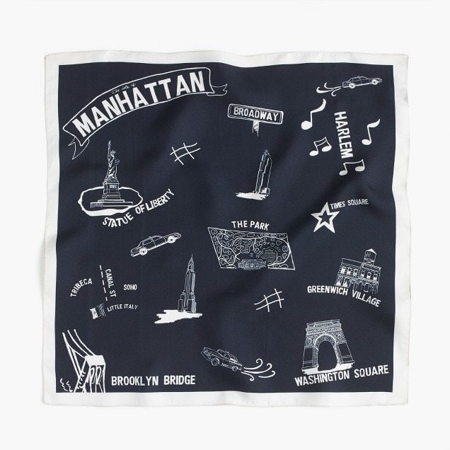 J.Crew Destination Italian Silk Scarf in "Manhattan" Print