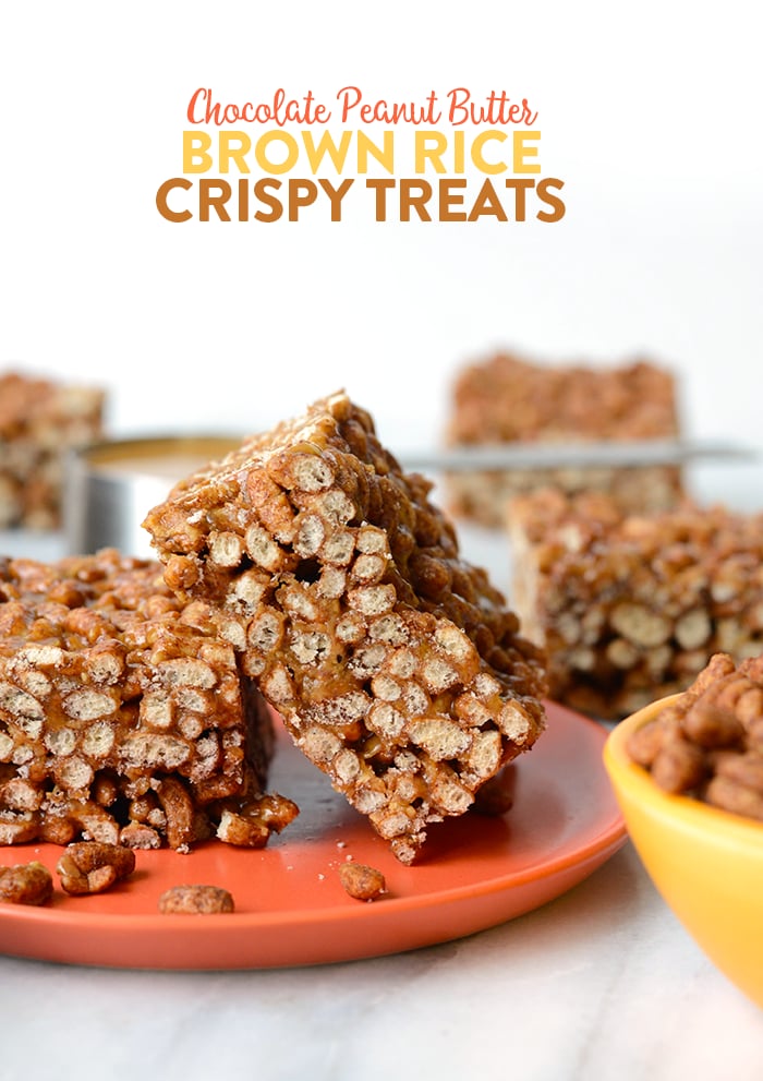 Chocolate Peanut Butter Brown Rice Crispy Treats