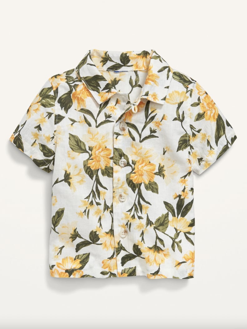 Old Navy Short-Sleeve Linen-Blend Camp Shirt For Baby