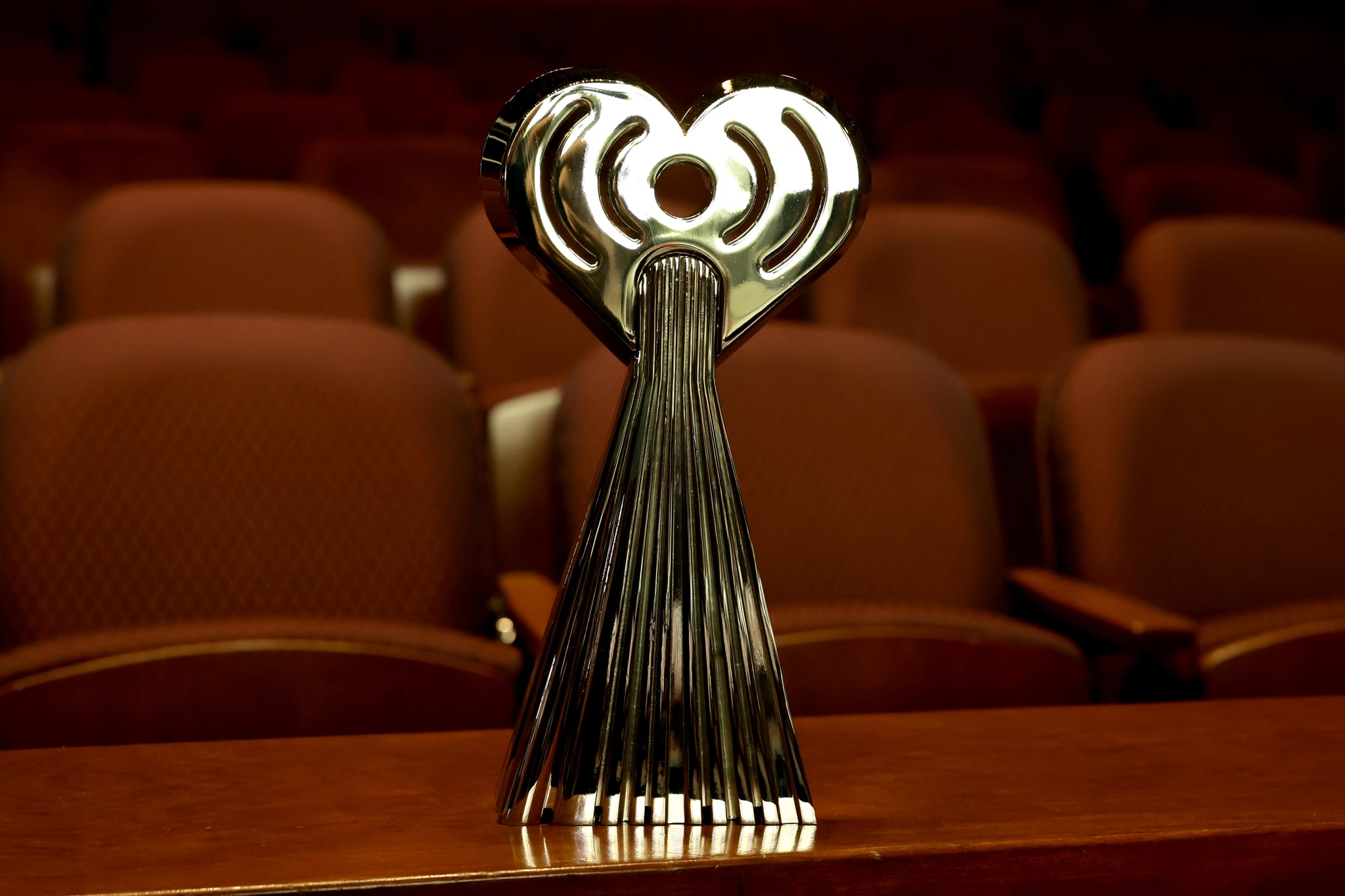 LOS ANGELES, CALIFORNIA - MARCH 24: (FOR EDITORIAL USE ONLY) The award is shown at the 2023 iHeartRadio Music Awards - Press Junket at Dolby Theatre in Los Angeles, California on March 24, 2023. (Photo by Kevin Winter/Getty Images for iHeartRadio)