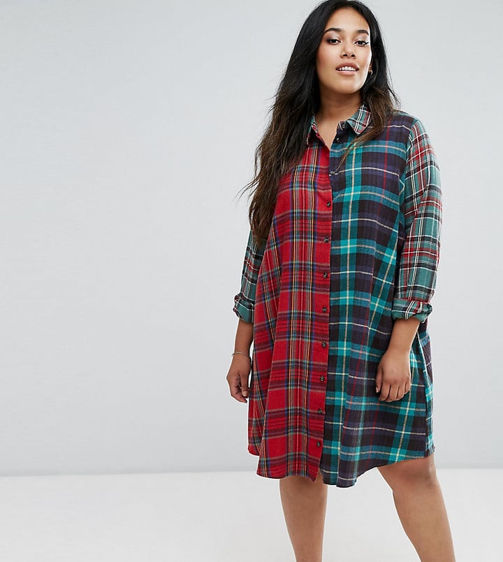 ASOS Mixed Check Shirtdress