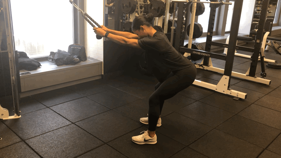 Cable machine with lat outlet pulldown