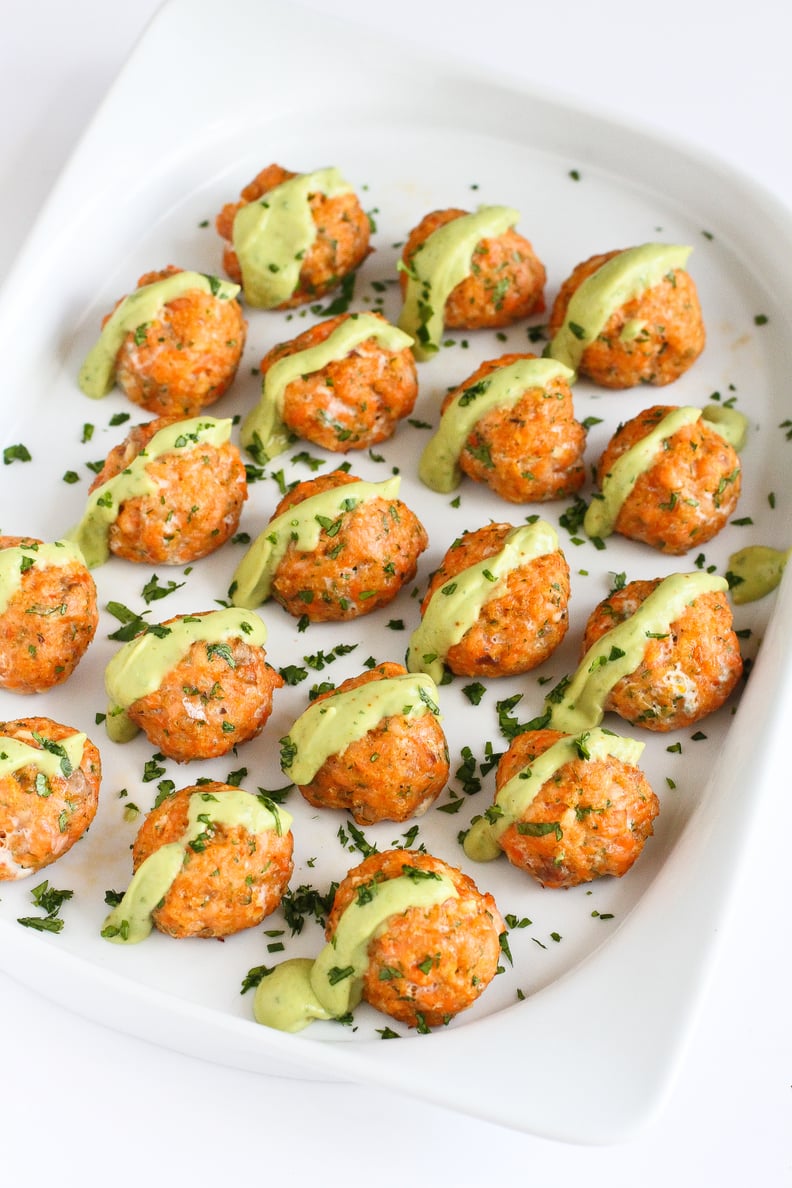 Baked Salmon Meatballs With Creamy Avocado Sauce