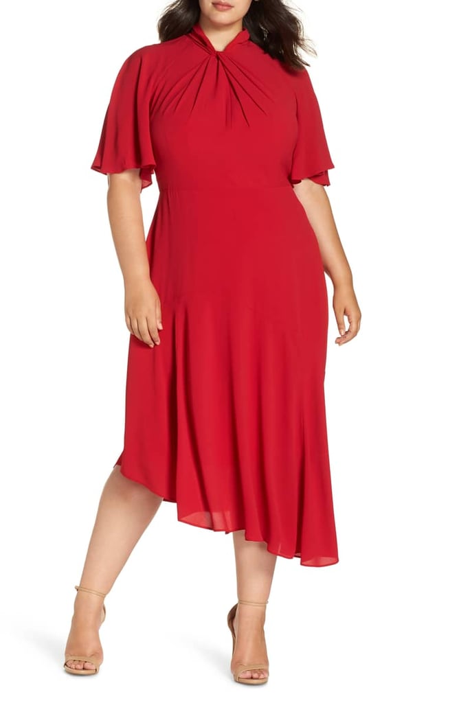 Maggy London Asymmetrical Midi Dress