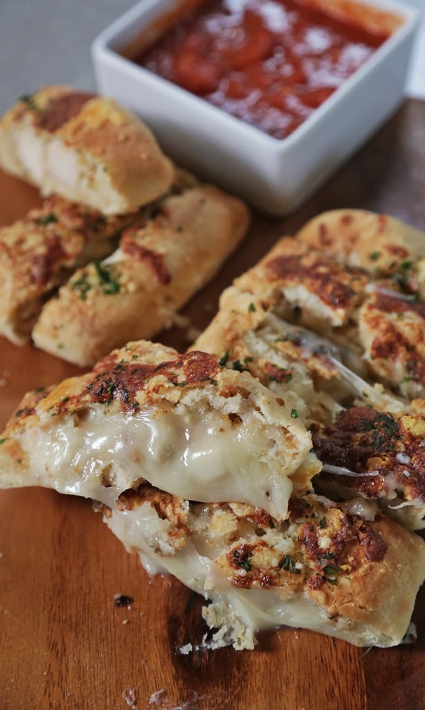 Garlic Bread Stuffed With Chicken and Cheese