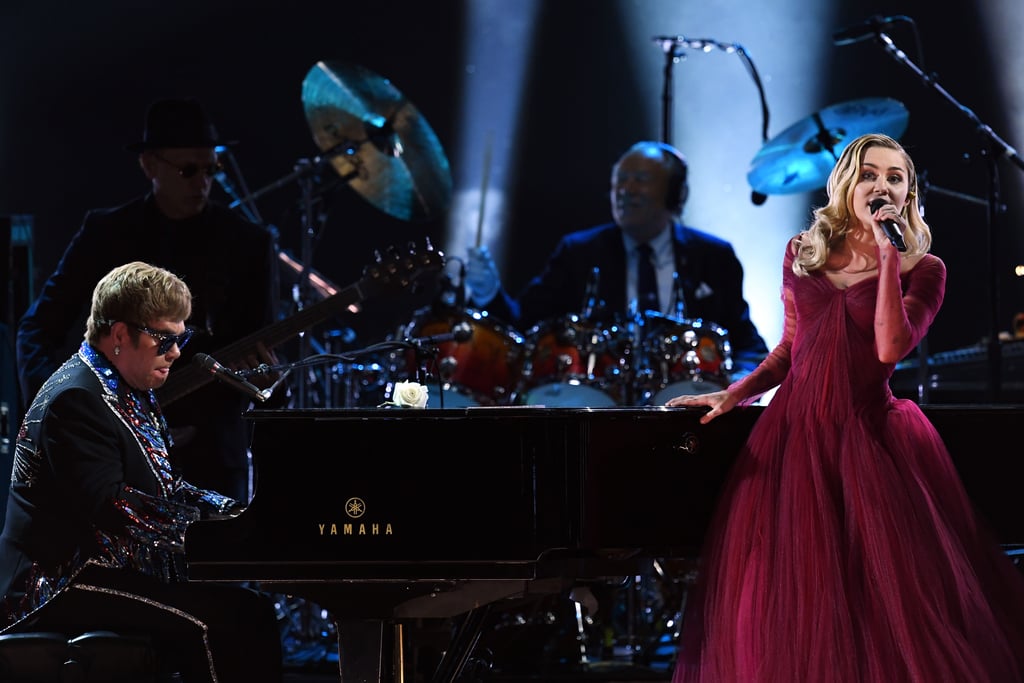 Miley Cyrus Wearing Red Gown at Grammys 2018