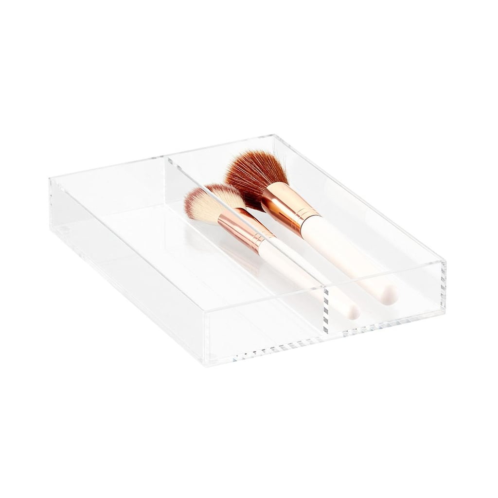 Luxe Acrylic Long 2-Section Divided Drawer Insert