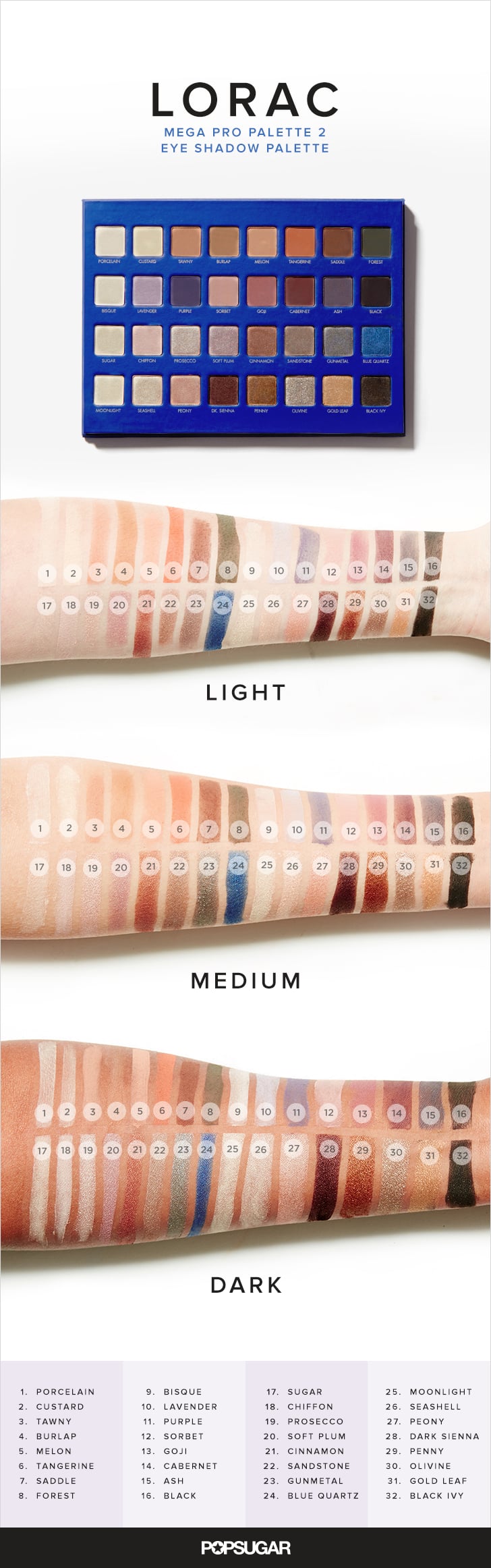 LORAC Mega PRO 2 Palette Swatches