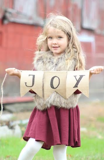 Joy Burlap Banner