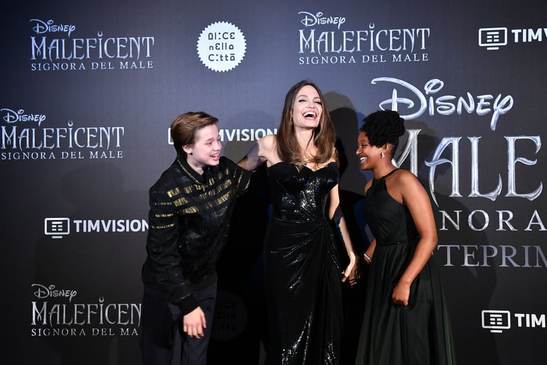 Angelina Jolie With Shiloh and Zahara at the Maleficent: Mistress of Evil Premiere in Rome