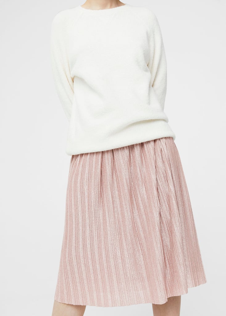 Mango Metallic Pleated Skirt