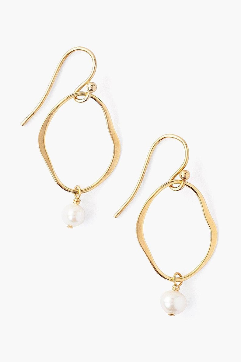 Chan Luu White Pearl and Gold Matisse Earrings