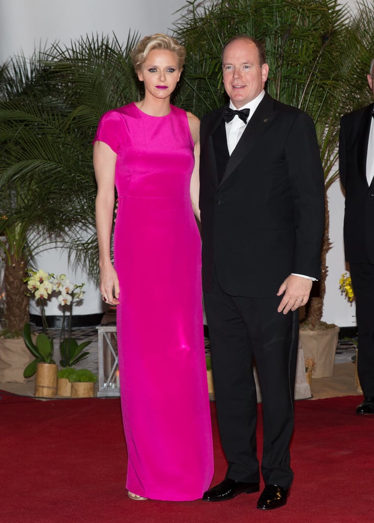 Prince Albert II and Princess Charlene of Monaco stepped out for the Grand Prix of Monaco Gala dinner in May 2014.