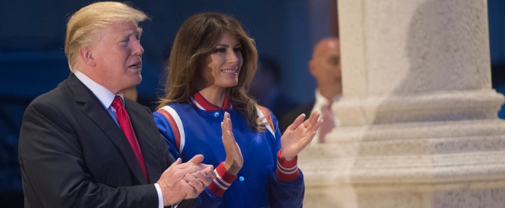 Melania Trump's Red White and Blue Jacket at Super Bowl 2018
