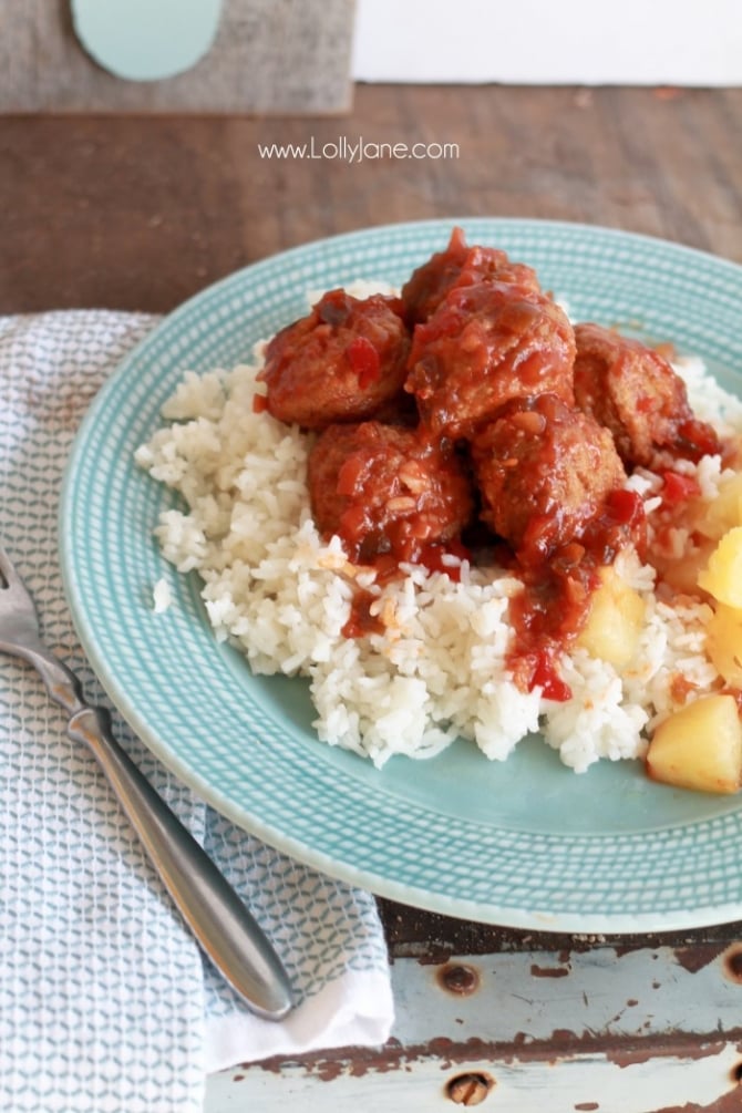 Slow-Cooker Hawaiian Meatballs