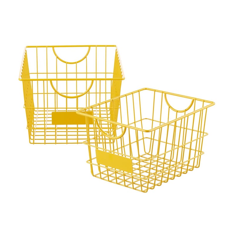 Goldenrod Wire Storage Baskets With Handles