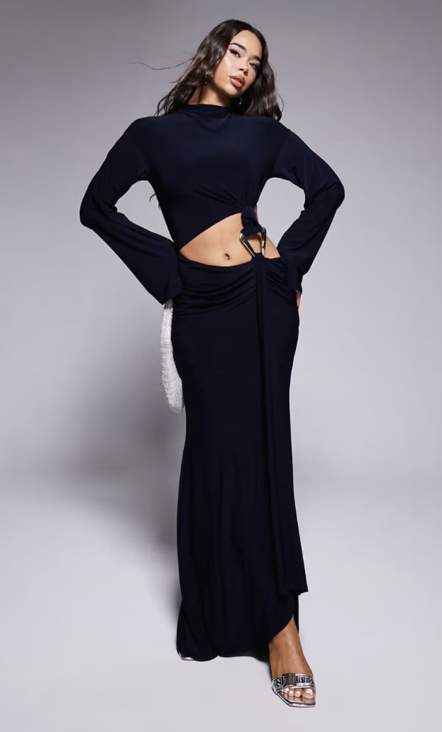  ASOS DESIGN High Neck Knotted Detail Maxi Dress