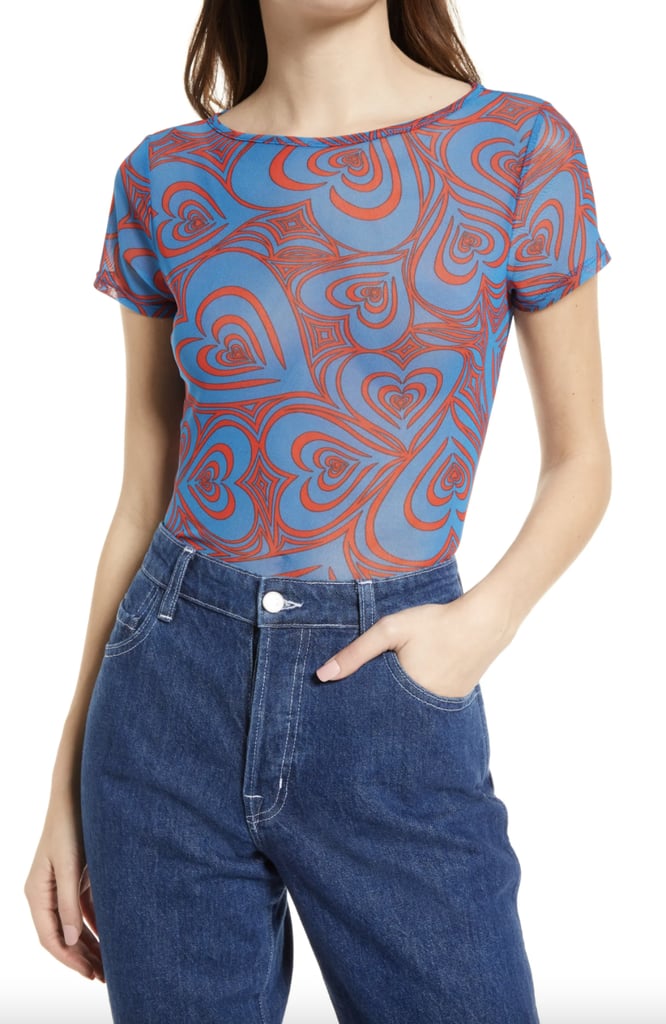 A Psychedelic Alex Wild Hearts Recycled Mesh Crop Top
