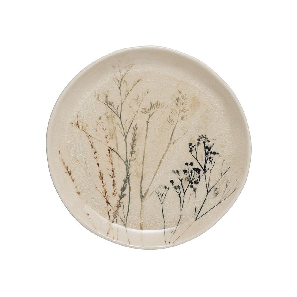 Floral Stoneware Plate