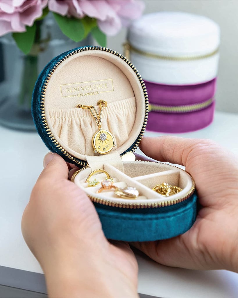 TravelFriendly Storage Benevolence LA Plush Velvet Travel Jewelry Box