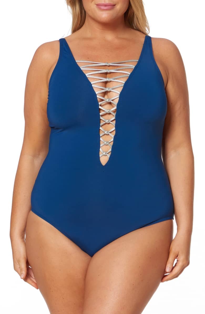 Bleu Rod Beattie Lattice One-Piece Swimsuit