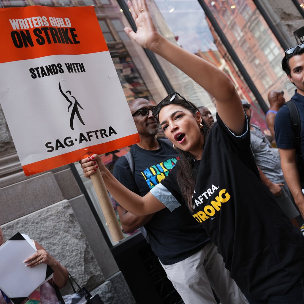 Alexandria Ocasio-Cortez, Jeremy Allen White, and More Stars Support the Actors' Strike