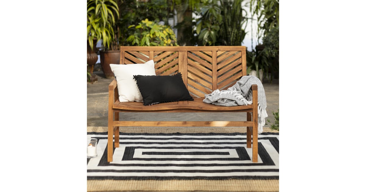 Manor Park Wood Outdoor Loveseat With Chevron Design The Best Inexpensive Outdoor Furniture