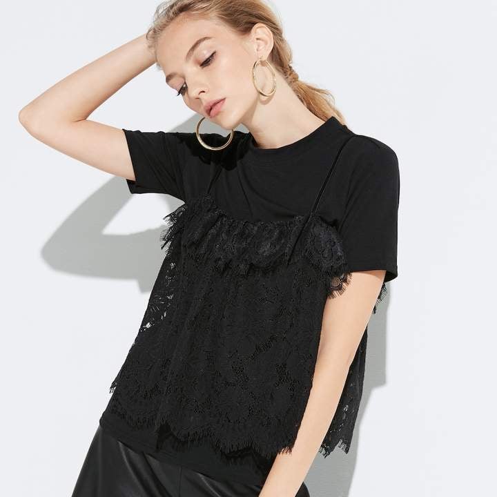 K/lab Ruffled Lace Tee