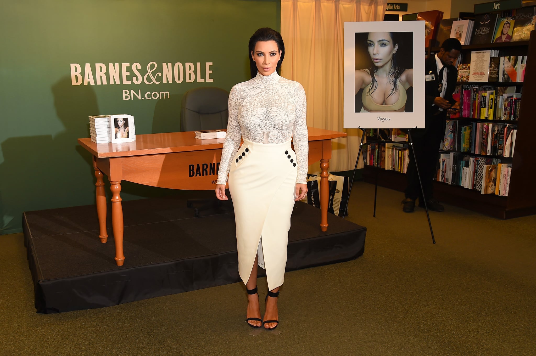 Kim Signed Copies Of Her Book At Barnes Noble In New York City