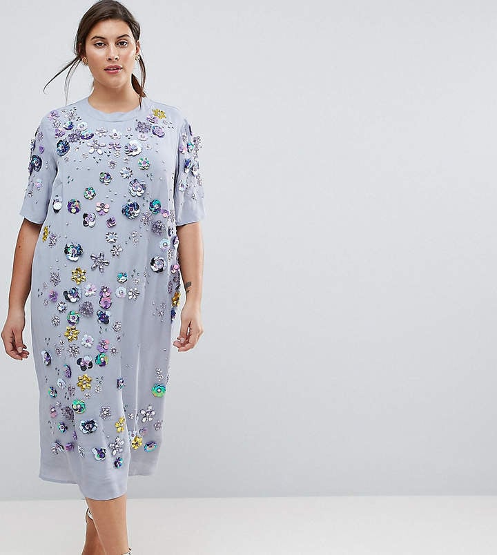 Asos Embellished T-Shirt Longer Length Midi Dress