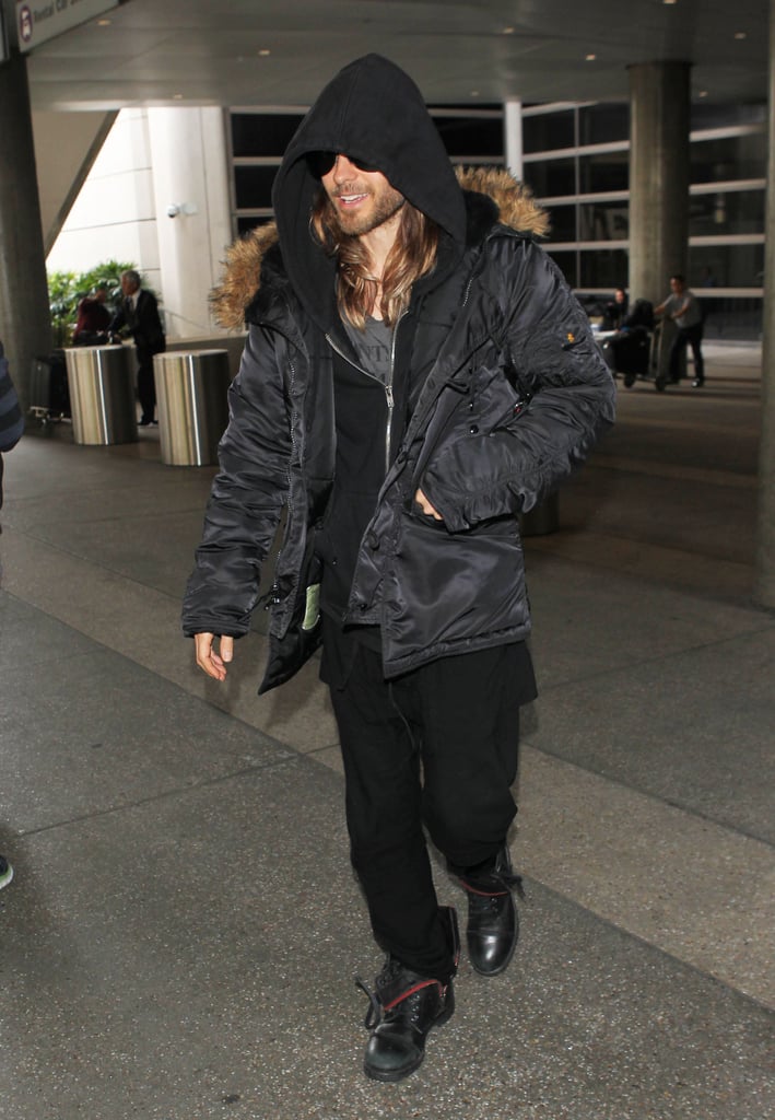 Jared Leto arrived in LA on Thursday ahead of the Oscars.