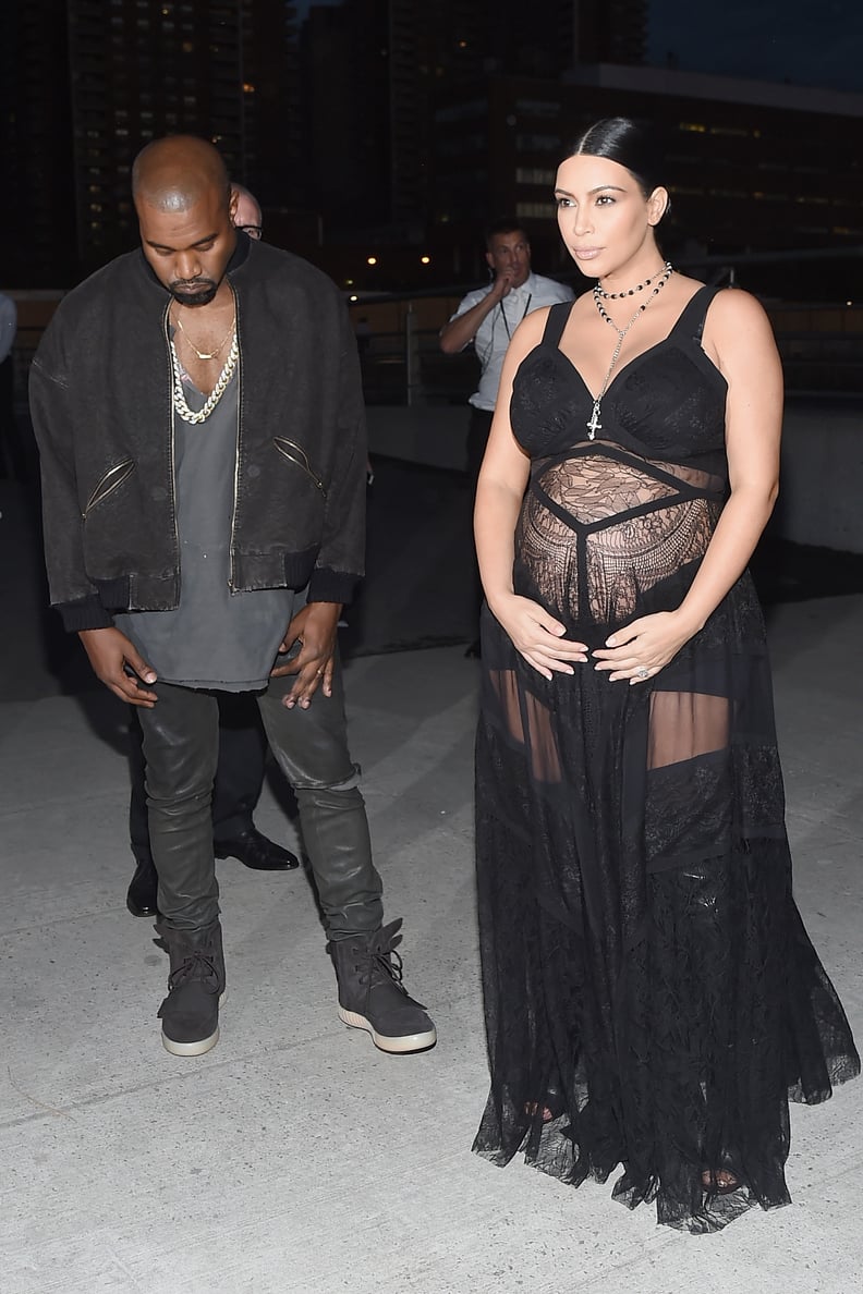 Kim's Belly-Baring Lacy Dress Was as Daring as We Expected