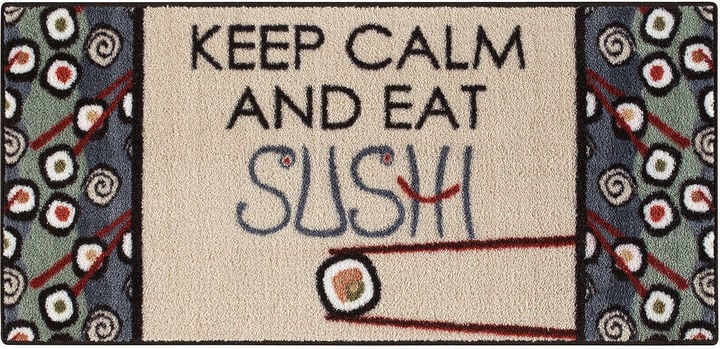 Asstd National Brand Keep Calm Sushi Rectangular Rug