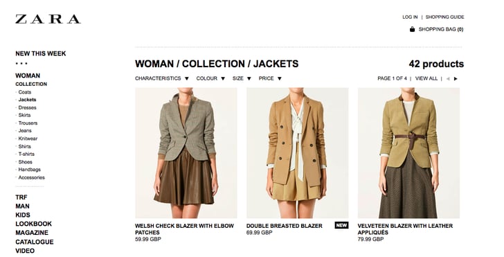 zara ladies wear online shop