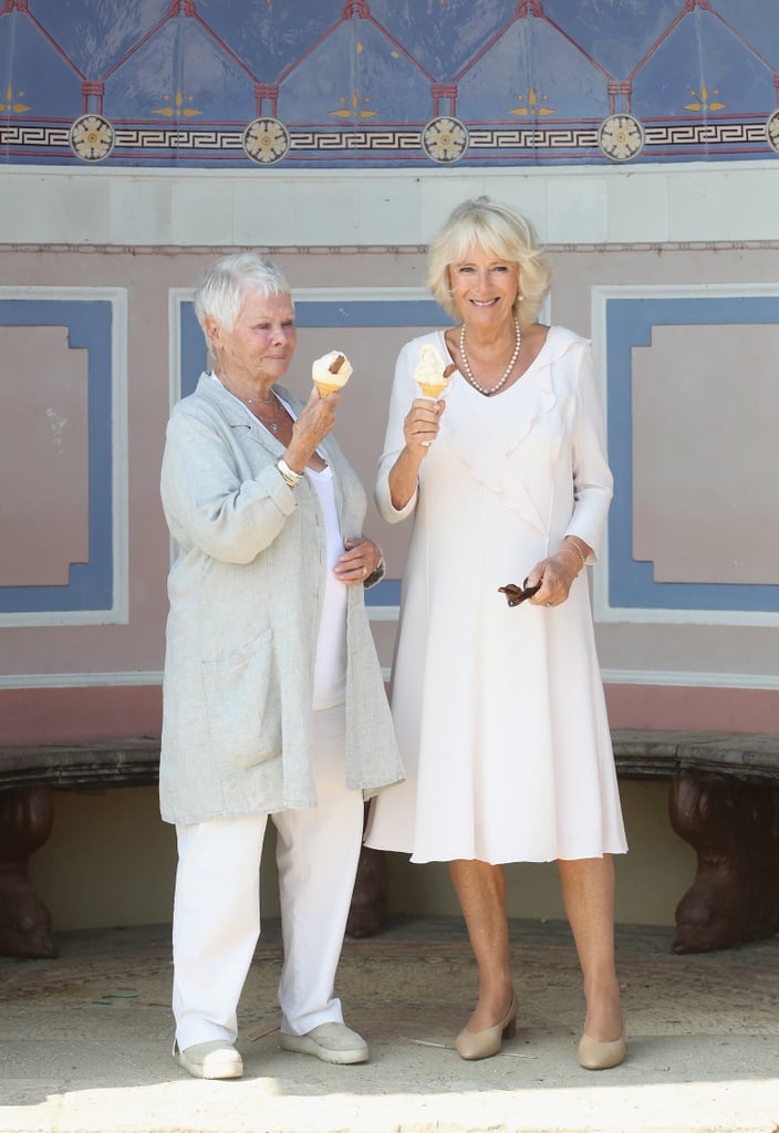 Camilla Parker Bowles and Judi Dench on the Isle of Wight