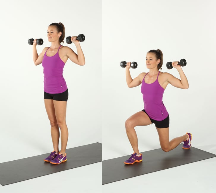 Weighted Reverse Lunge Best Way to Lose Thigh Fat POPSUGAR Fitness Photo 4