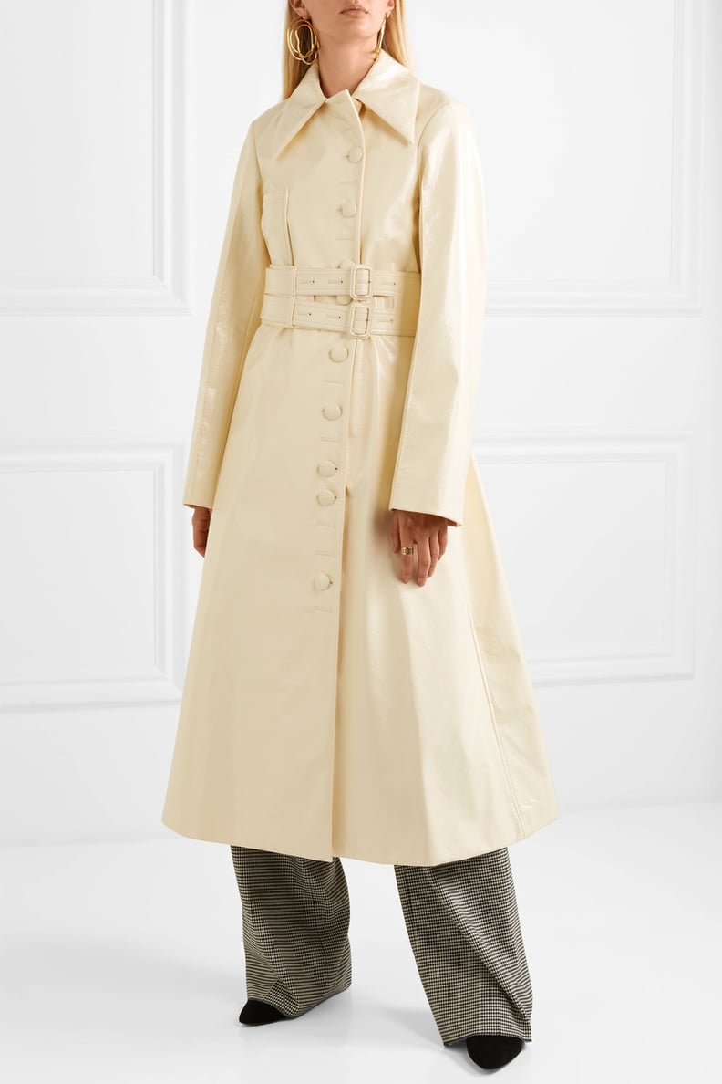 Joseph Oversized Belted Faux Leather Trench Coat