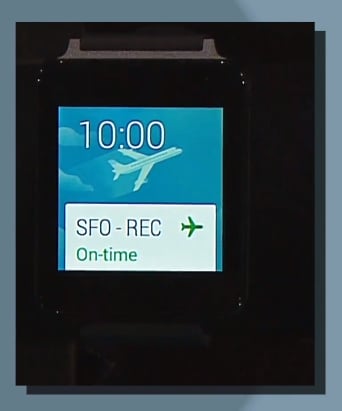 Flight notifications in Android Wear.