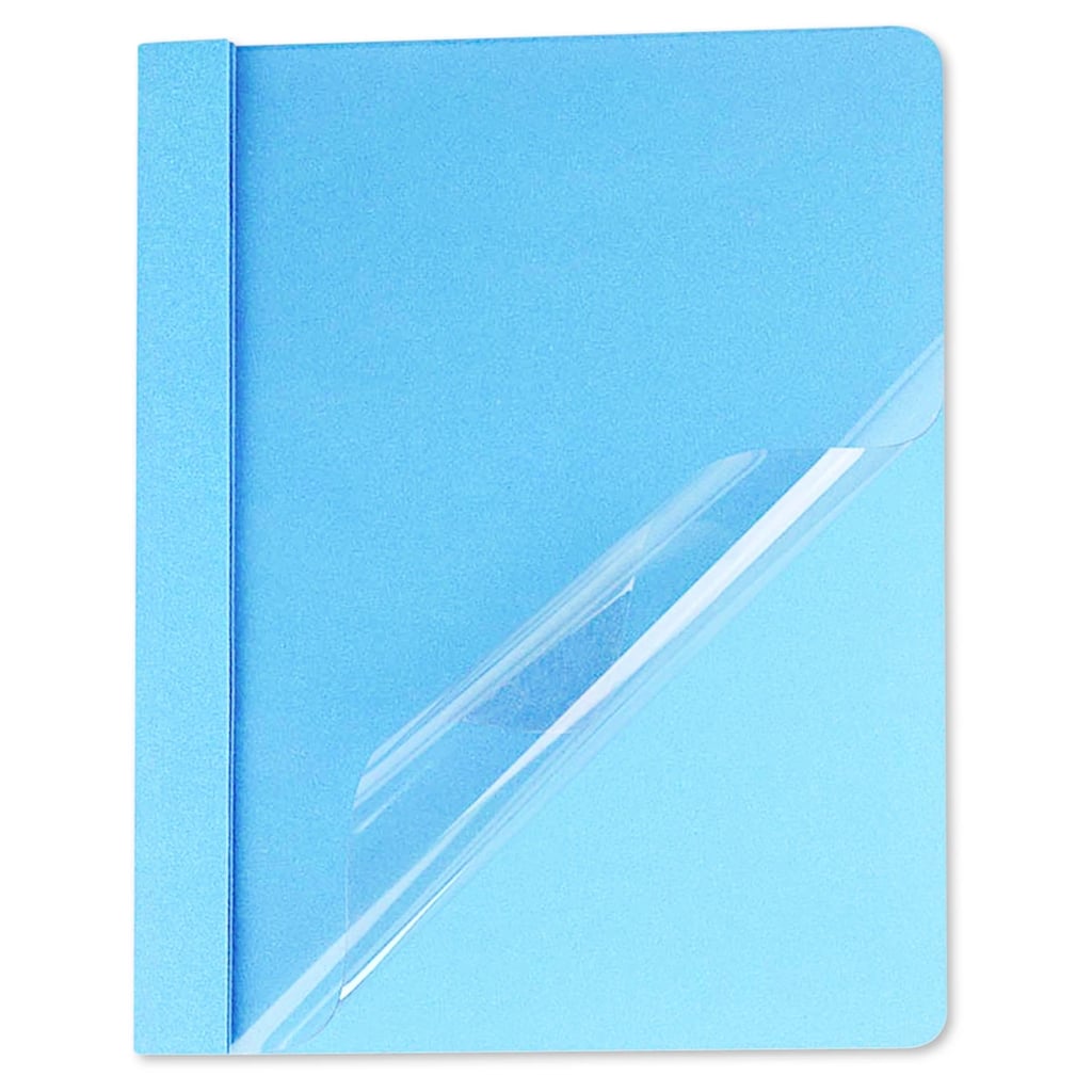 Light Blue Clear Front Report Cover
