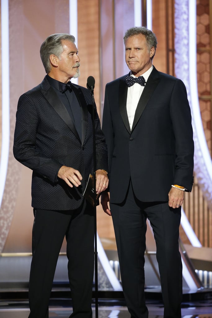 Pierce Brosnan and Will Ferrell at the 2020 Golden Globes