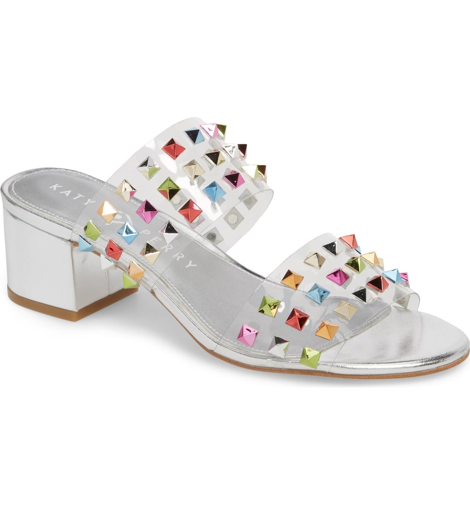 Katy Perry The Kenzie Studded Sandals | Rainbow Shoes 2018 | POPSUGAR ...