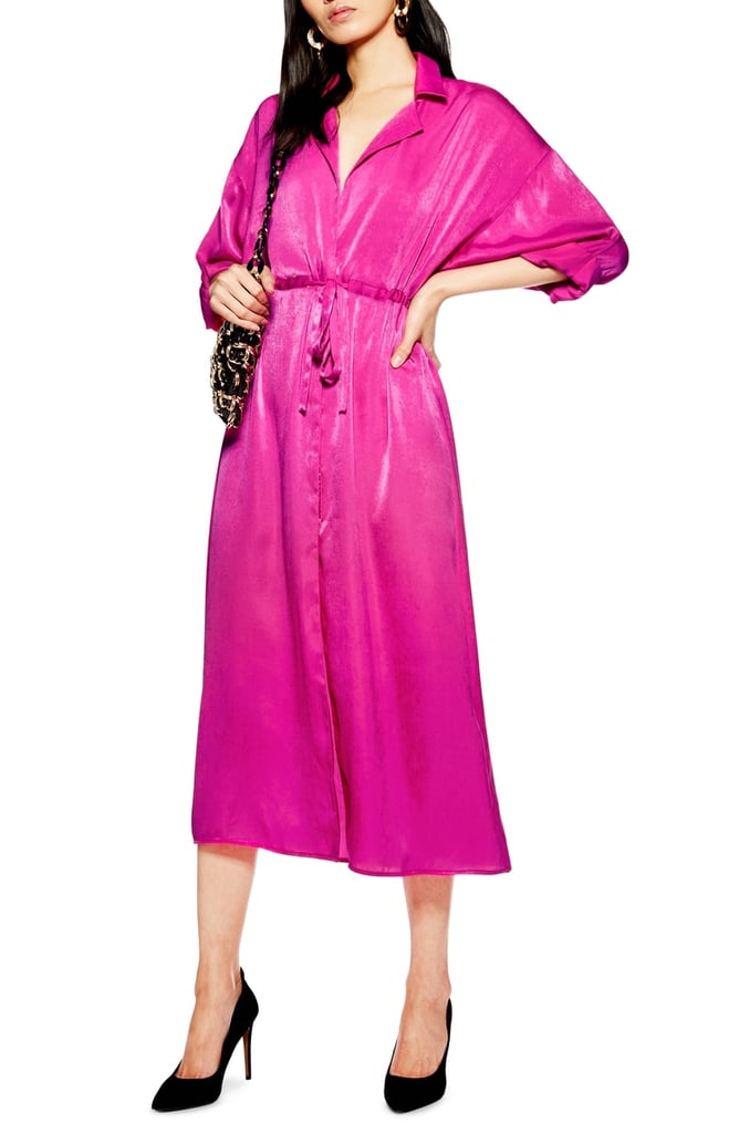 satin midi shirtdress
