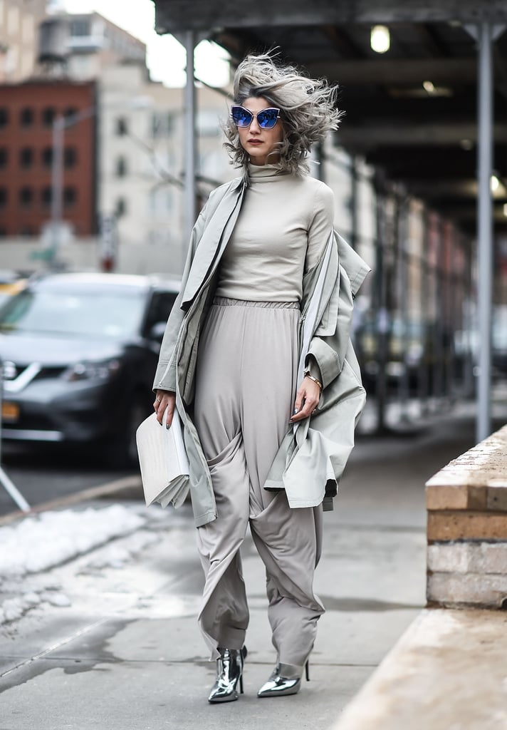 Go Monochrome in All Gray and Silver Metallic Boots